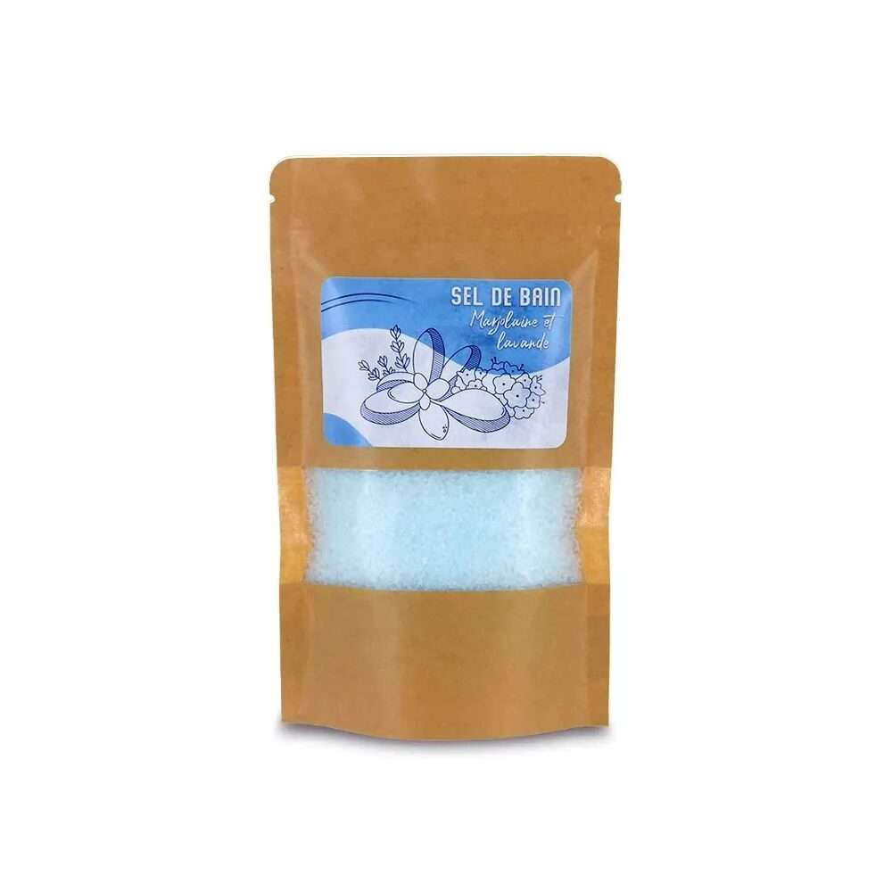 Sels de bain bleu – Lavande et Marjolaine 250 g